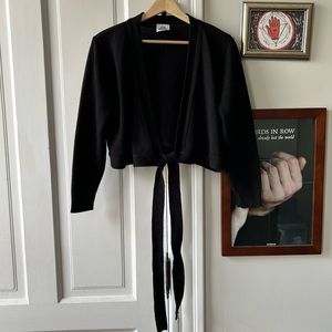 Cropped wrap sweater